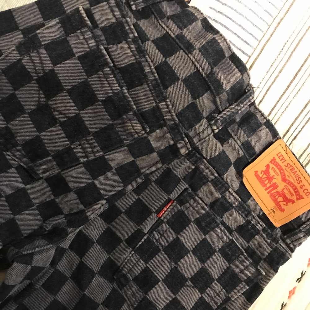 Levi’s denim jean CHECKERED skate shorts boys 7